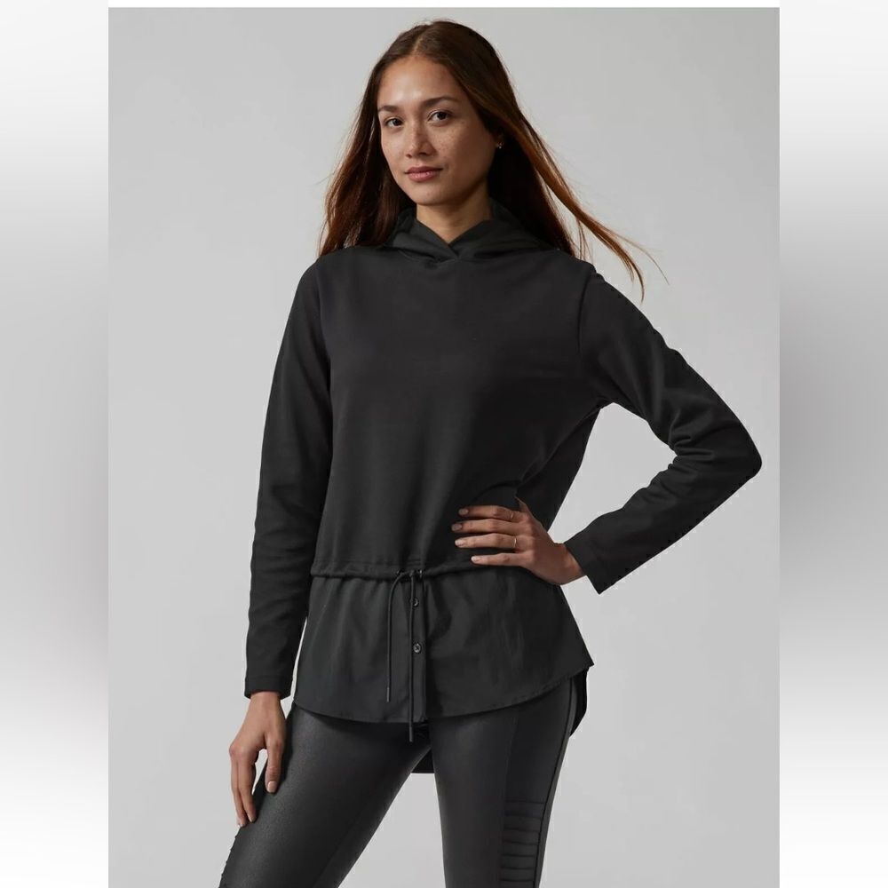 Athleta Women's Gallery Hoodie Top in Black Size Medium